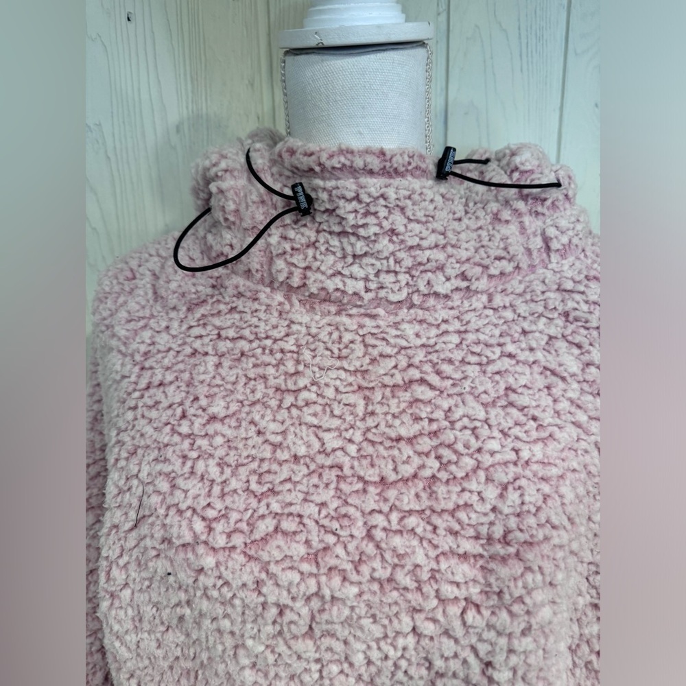 Victoria Secret Pink teddy funnel neck hoodie baby pink, size small